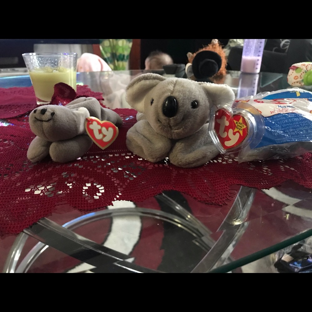 Retired Mel the koala and two teenie babies